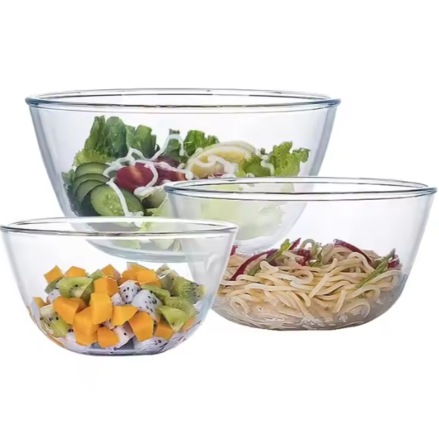 new arrival glass salad bowl heat resistant glass microwave bowl