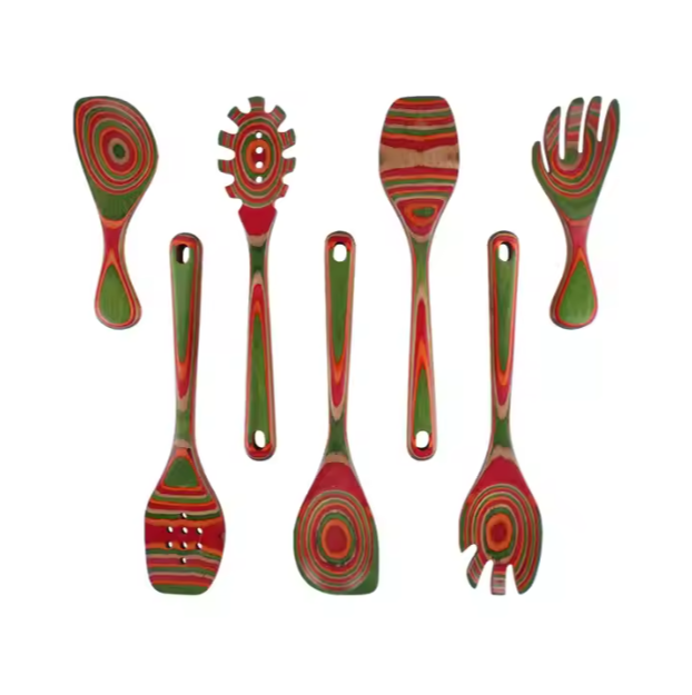 Cooking Utensils Wood Spurtle Set Kitchen Set Of 7