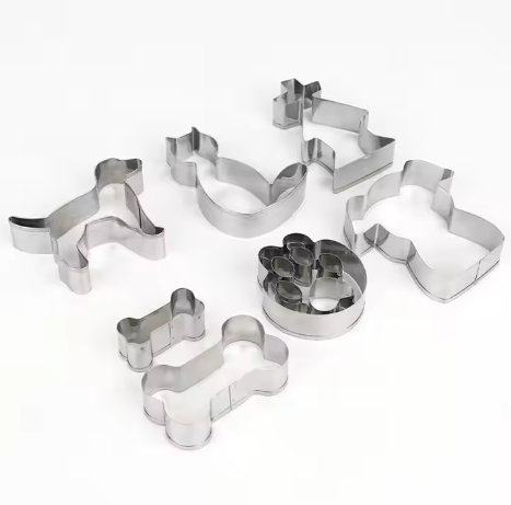 12Pcs Animal Dog Cat Shaped Mini Cookie Cutters Set Stainless Steel Metal Biscuit Cookie Mold For Baking DIY Decoration Party