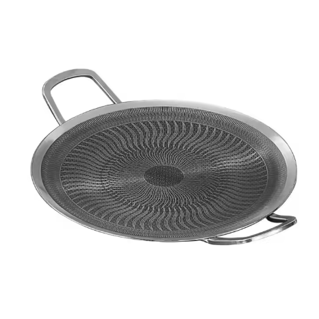 Outdoor Bakeware Honeycomb Non-stick BBQ Pan 34cm Portable Fying Pan Rapid Heating Camping 38cm Stainless Steel Baking Pan