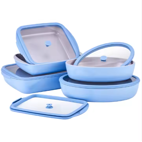 Custom Ceramic Coated Glass Bakeware Oven Tray High Borosilicate Glass Baking Dish