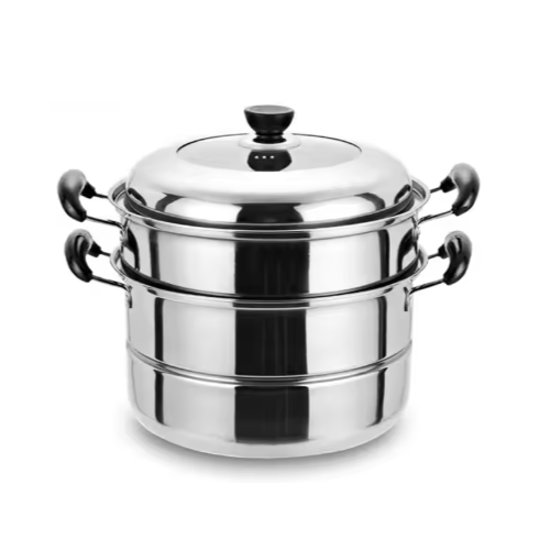3Layer Stainless Steel Steamer Pot 26cm for Home Kitchen With 1 Tray