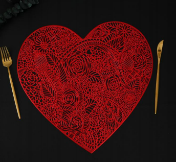 Wholesale Valentine's Day Table Decoration Placemat Anti slip and Heat-insulating Small Cup Mat Matched with Dining Mat