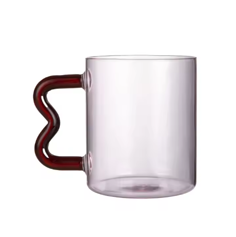 Manufacturer Customized High-quality Multi-color Glass Transparent Handle Coffee Cup