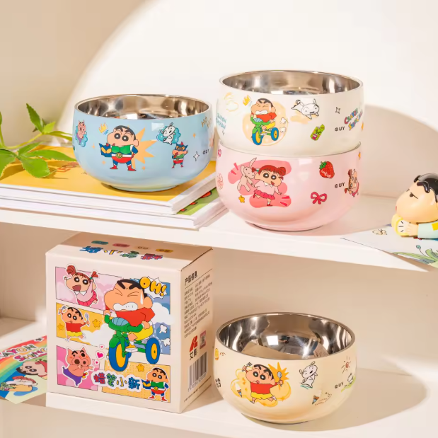 Wholesale Cute Cartoon Animal Stainless Steel Kids Bowls